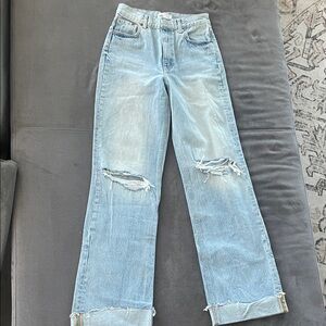 Zara Light Blue Straight Leg Jeans